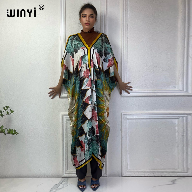 WINYI yaz afrika v yaka elbise - Robe Silk Women incelemesi ve fiyatı