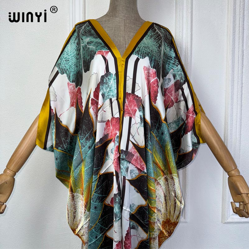 WINYI yaz afrika v yaka elbise - Robe Silk Women incelemesi ve fiyatı