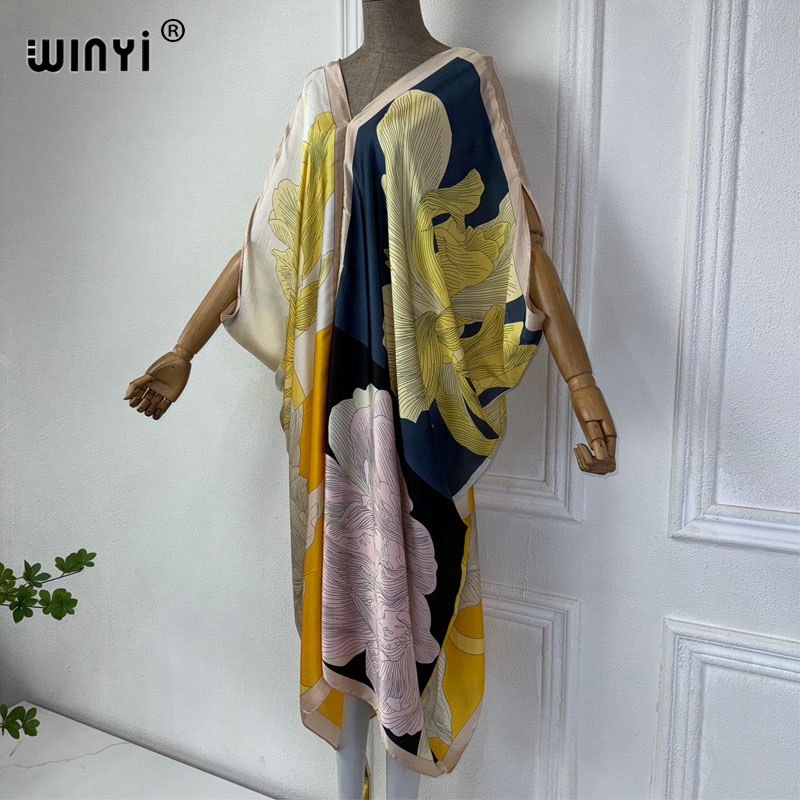 WINYI yaz afrika v yaka elbise - Robe Silk Women incelemesi ve fiyatı